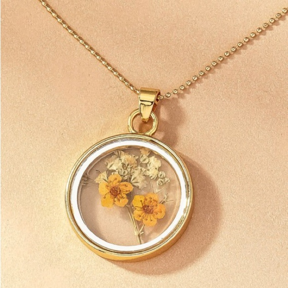 Orange Wildflower Necklace